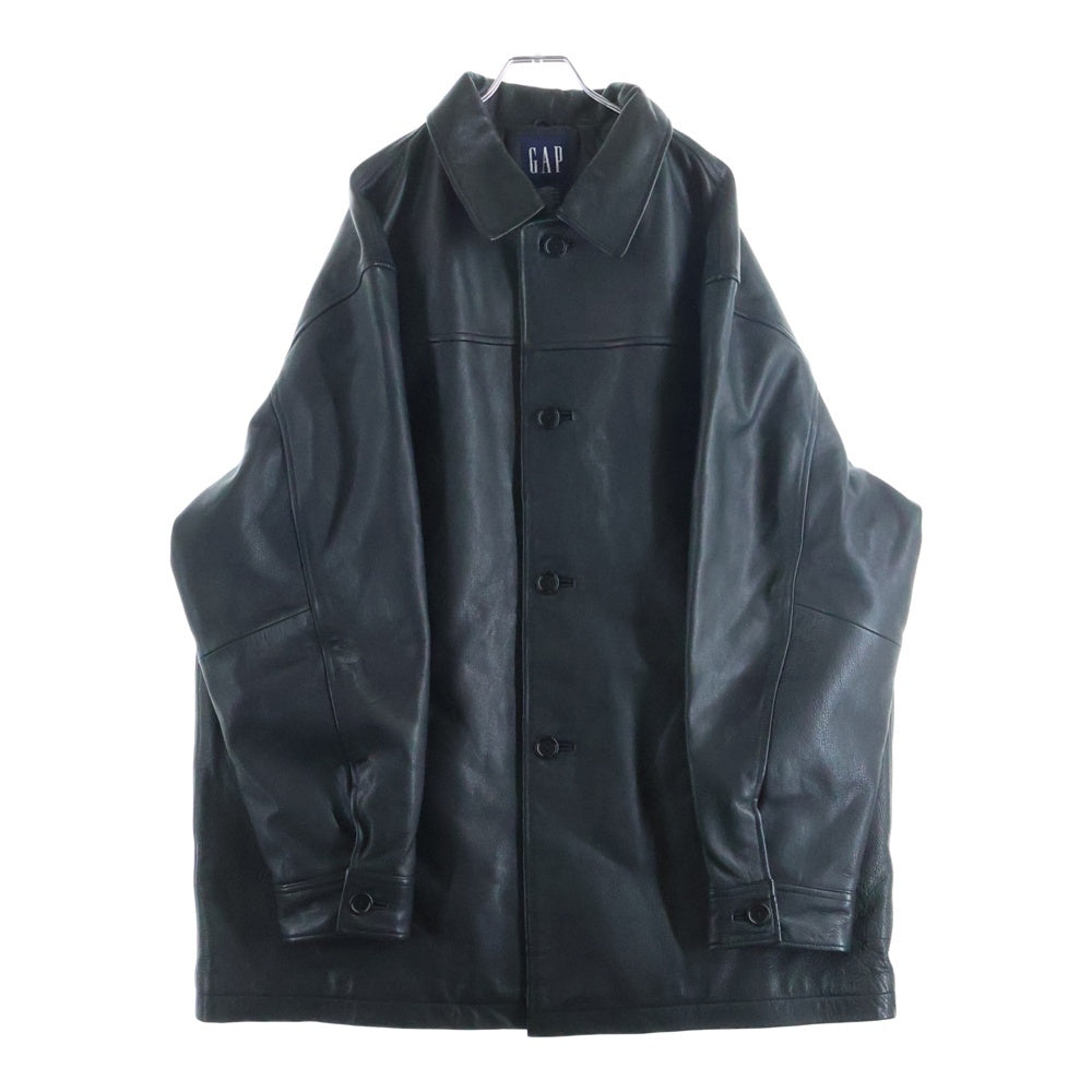 GAP ギャップ 90S VINTAGE OLD オールド カウレザー ヴィンテージ カーコート ジャケット ブラック GAP(ギャップ) 90S VINTAGE OLD オールド カウレザー ヴィンテージ
