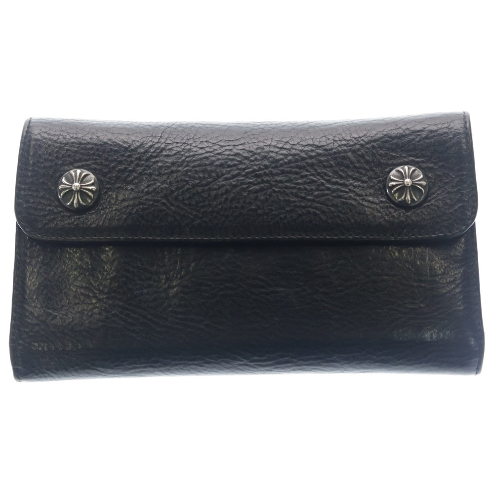 CHROME HEARTS(クロムハーツ) WAVE ウェーブ レザーウォレット 財布 ブラックBCA375