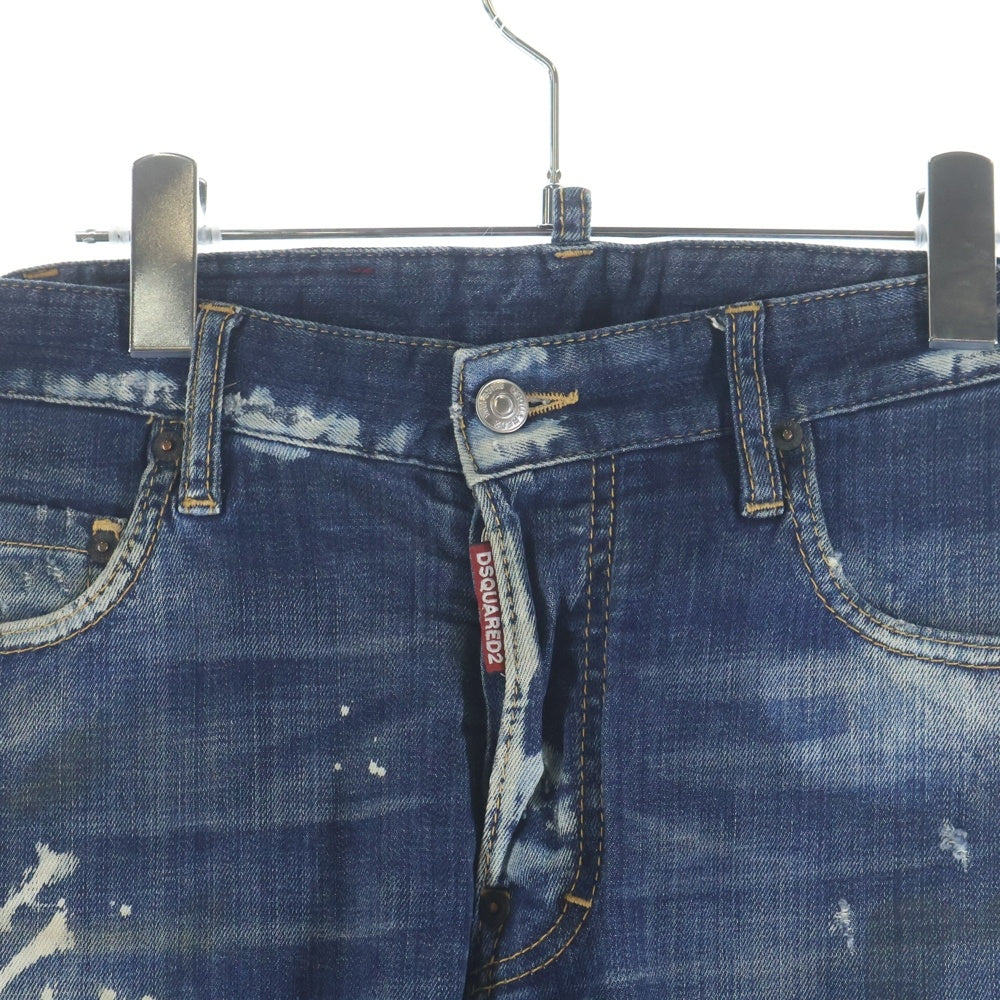DSQUARED2(ディースクエアード) 17AW TIDY BIKER JEAN タイディバイカージーンズ ダメージ加工 ボタンフライ デニムスキニーパンツ インディゴ S74LB0259 S30342