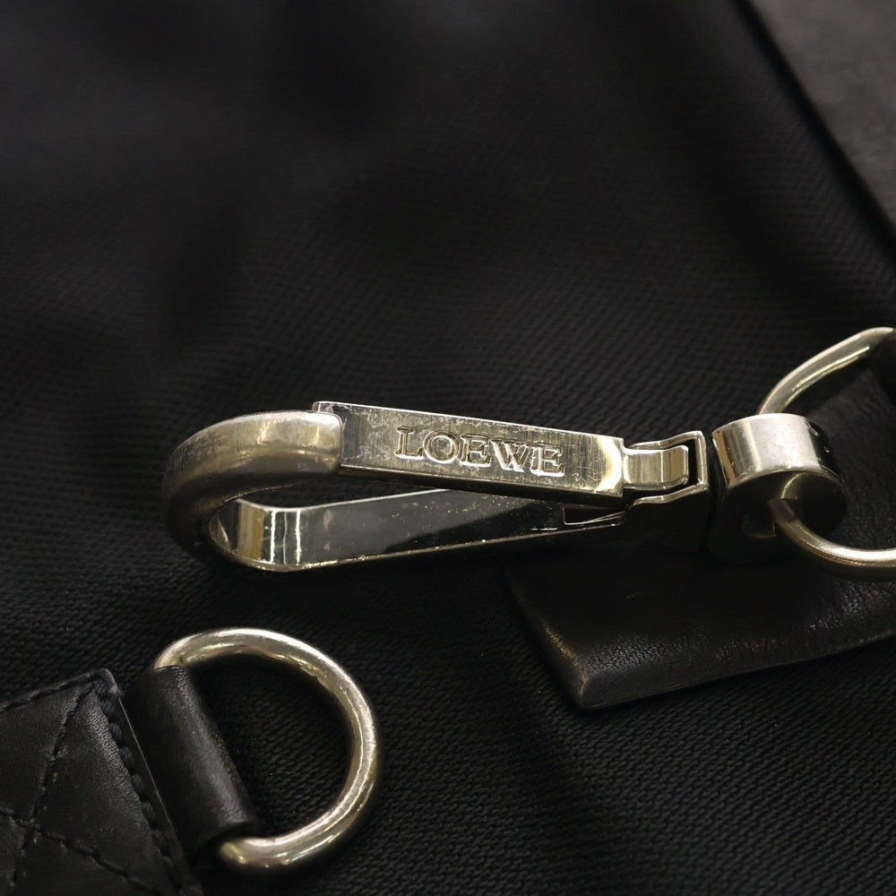 LOEWE(ロエベ) フロントロゴ レザーフラップ ショルダーバッグ ブラック レディース