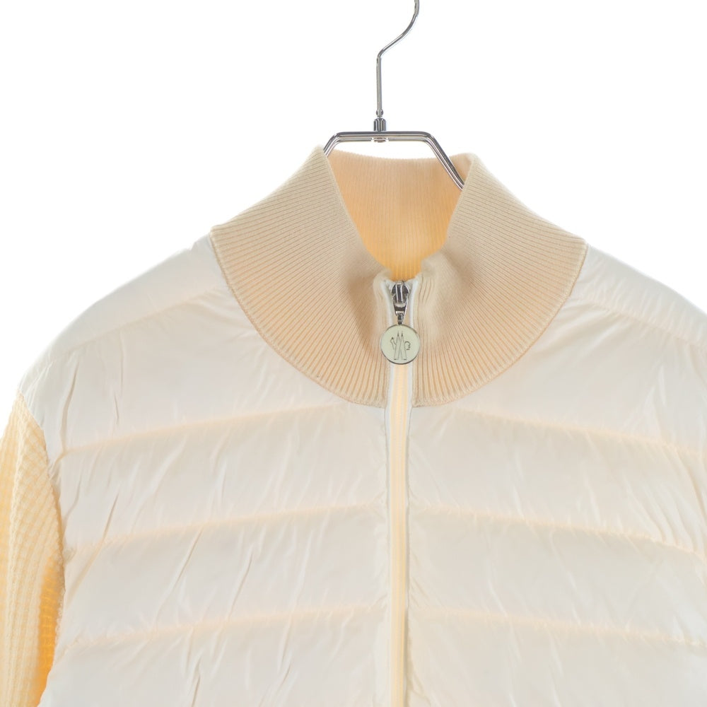 MONCLER(モンクレール) 21AW CARDIGAN TRICOT トリコット 袖ニット切り替え ジップアップダウンジャケット ホワイト G20919B00002