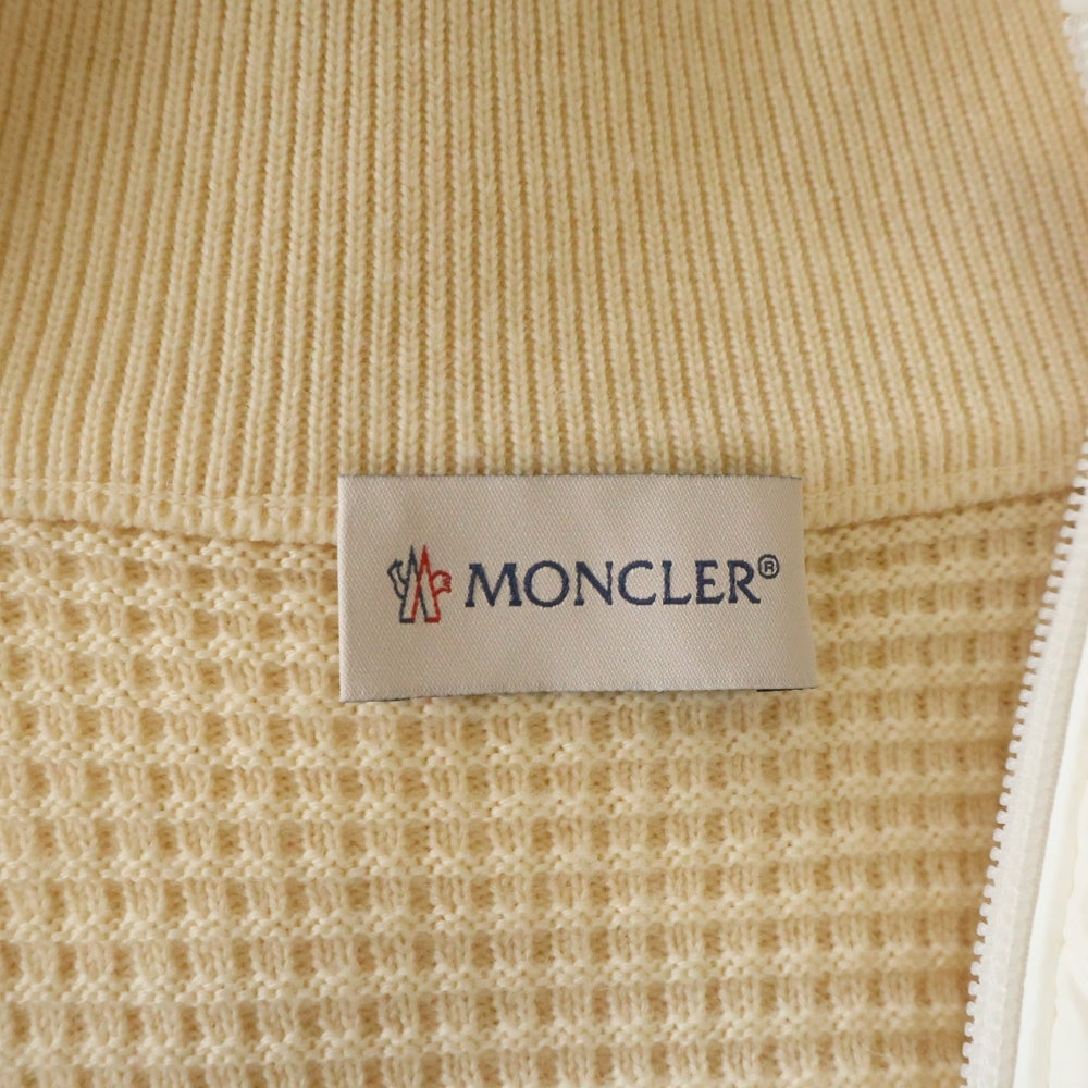 MONCLER(モンクレール) 21AW CARDIGAN TRICOT トリコット 袖ニット切り替え ジップアップダウンジャケット ホワイト G20919B00002