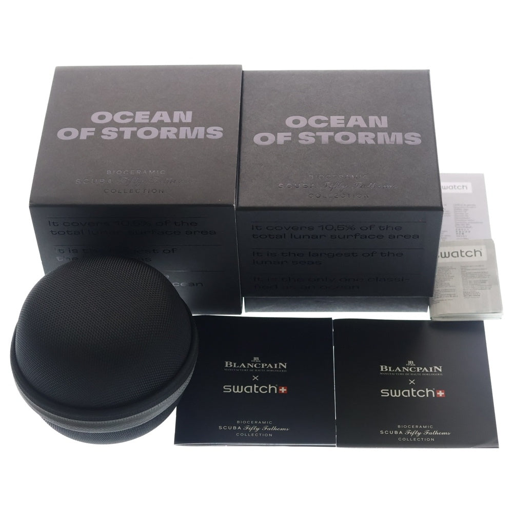 SWATCH(スウォッチ) ×BLANCPAIN OCEAN OF STORMS CE ブランパン オーシャンオブストーム ナイロン AT 自動巻き 腕時計 ブラック SO35B400