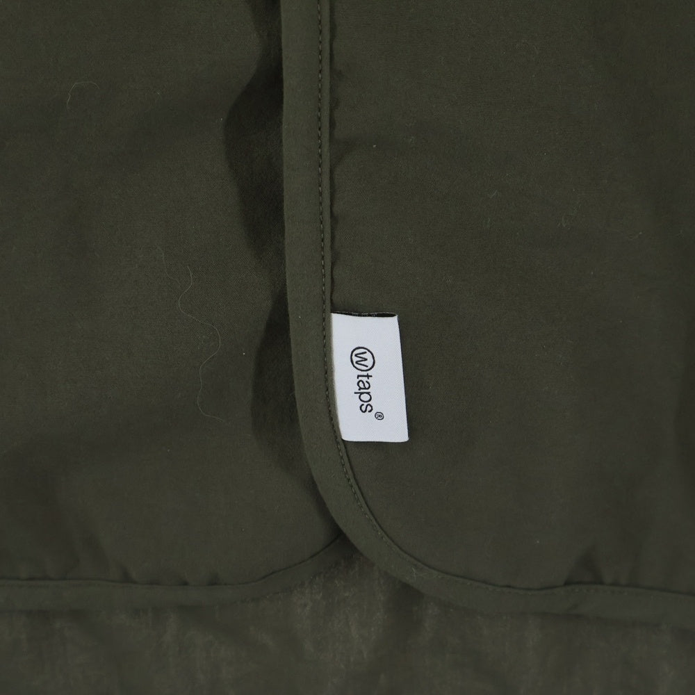 WTAPS(ダブルタップス) 24SS SCOUT 02 LS POLY BROADCLOTH SPEC バックプリント 長袖ノーカラーシャツ オリーブ 241CWDT-SHM06