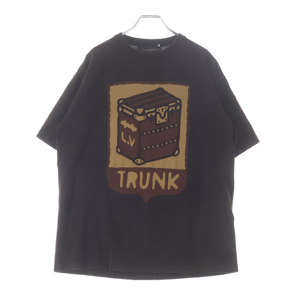 LOUIS VUITTON(ルイヴィトン) 24SS フロントトランクデザイン コットン クルーネック 半袖ニットセーター ブラウン RM241 AUR HQN83W