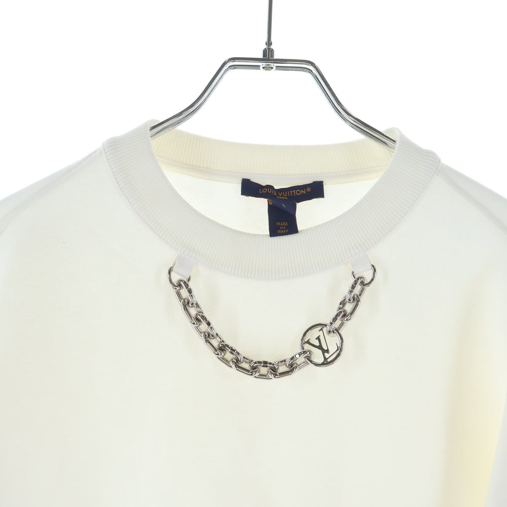 LOUIS VUITTON(ルイヴィトン) 24AW ネックチェーン スウェット クルーネック半袖Tシャツ カットソー ホワイト RW242WW FED FRTS39