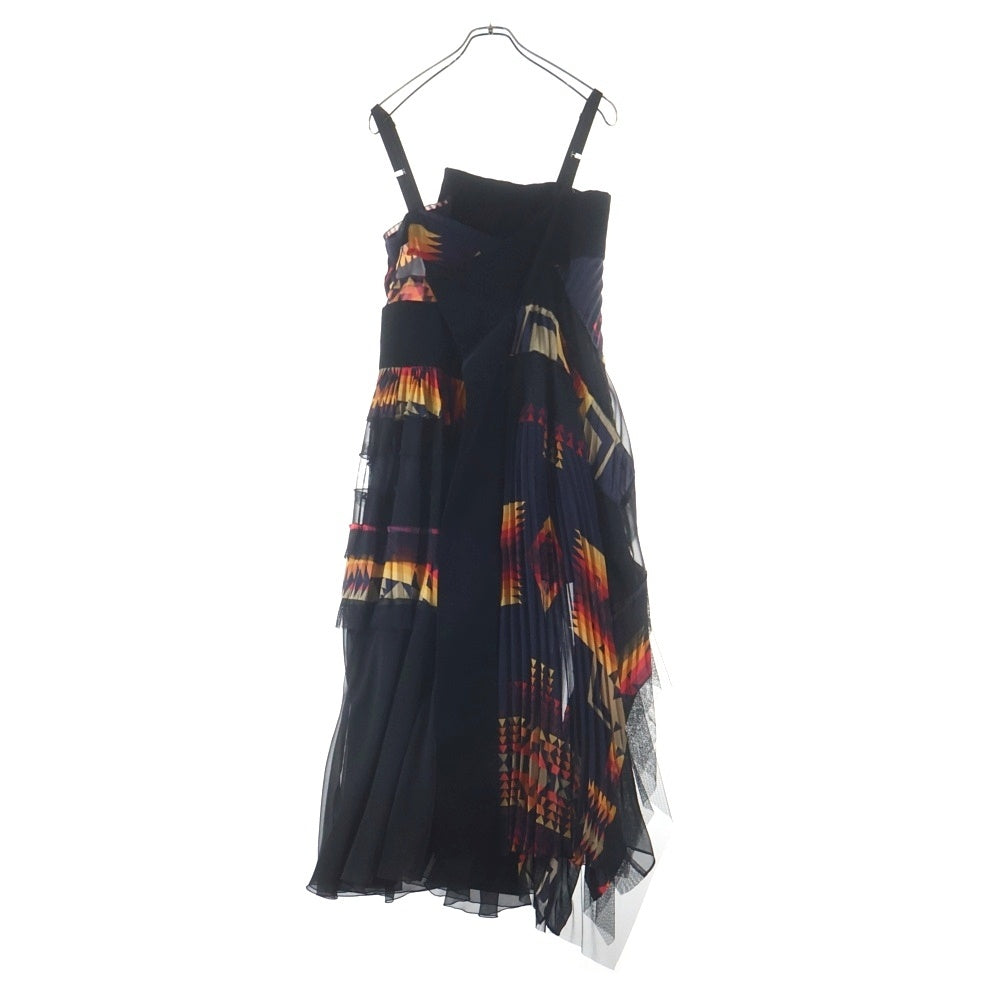 Sacai(サカイ) ×PENDLETON ペンドルトン ノースリーブ プリーツワンピース ドレス レディース マルチカラー 19-04233