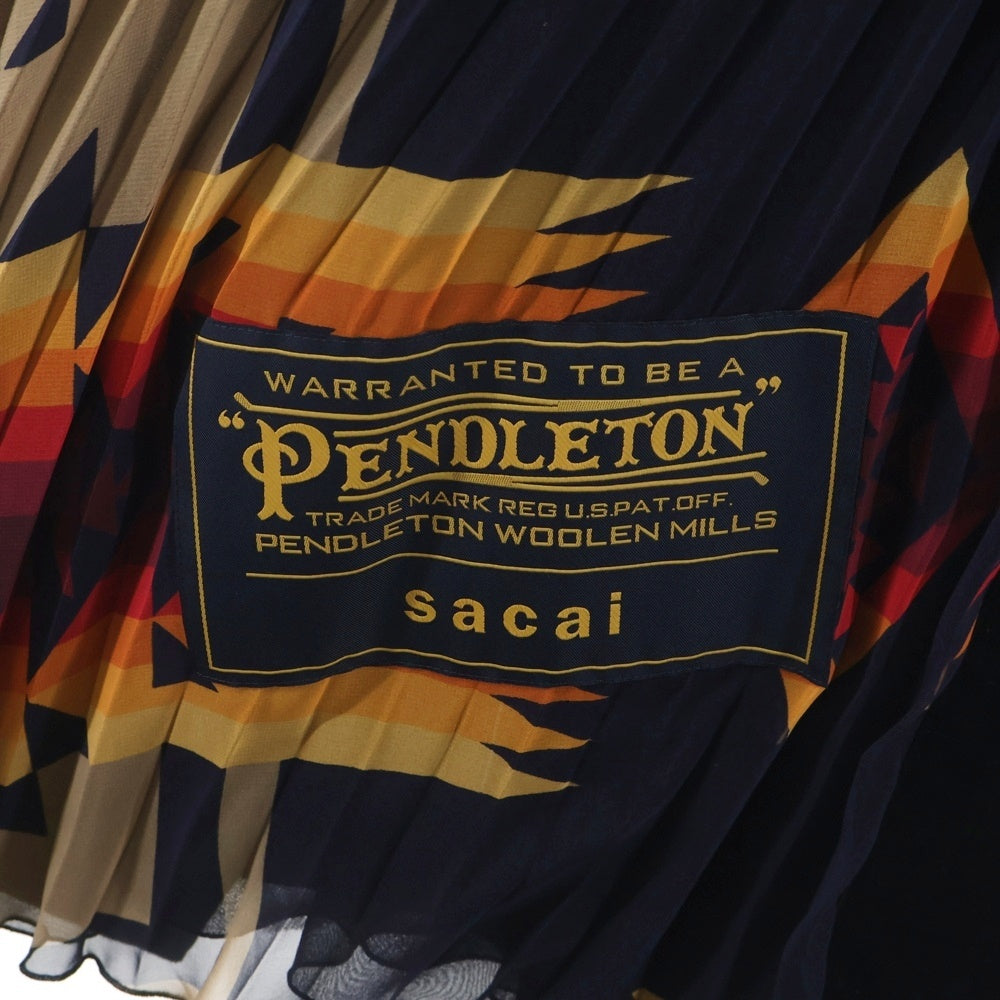 Sacai(サカイ) ×PENDLETON ペンドルトン ノースリーブ プリーツワンピース ドレス レディース マルチカラー 19-04233