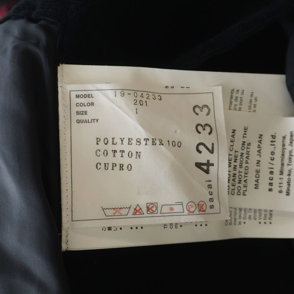 Sacai(サカイ) ×PENDLETON ペンドルトン ノースリーブ プリーツワンピース ドレス レディース マルチカラー 19-04233