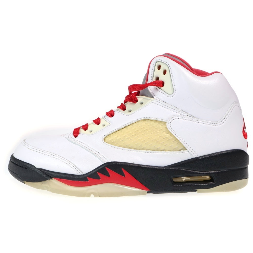 NIKE(ナイキ) AIR JORDAN 5 RETRO FIRE RED エアジョーダン5 レトロ ファイアレッド ハイカットスニーカー ホワイト/レッド US9/27cm DA1911-102