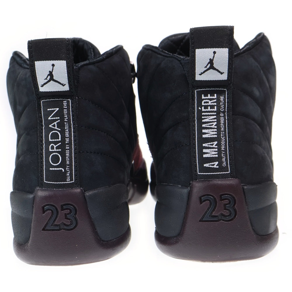 NIKE(ナイキ) ×A MA MANIERE WMNS AIR JORDAN 12 アママニエール ウィメンズ エアジョーダン12 ハイカットスニーカー ブラック/ボルドー US9/26cm DV6989-001