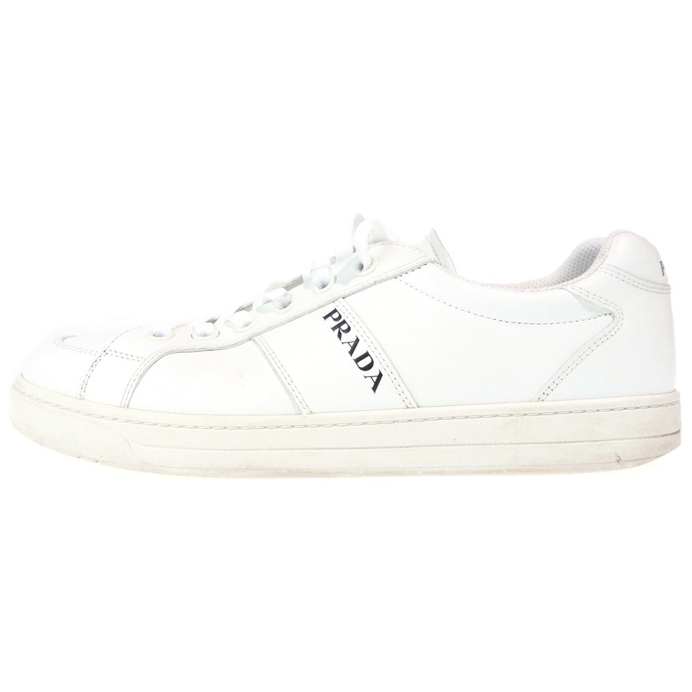 PRADA(プラダ) ロゴ レースアップ レザーローカットスニーカー ホワイト 2EG 391