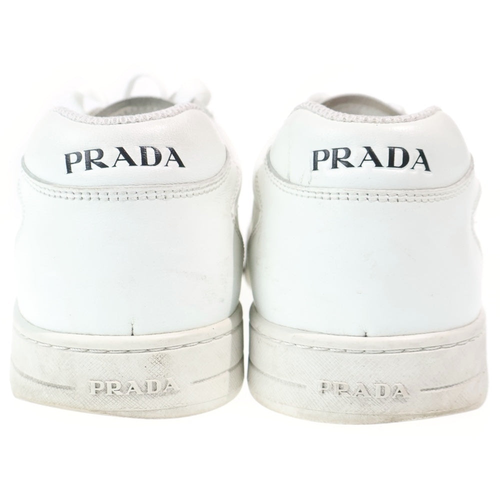 PRADA(プラダ) ロゴ レースアップ レザーローカットスニーカー ホワイト 2EG 391