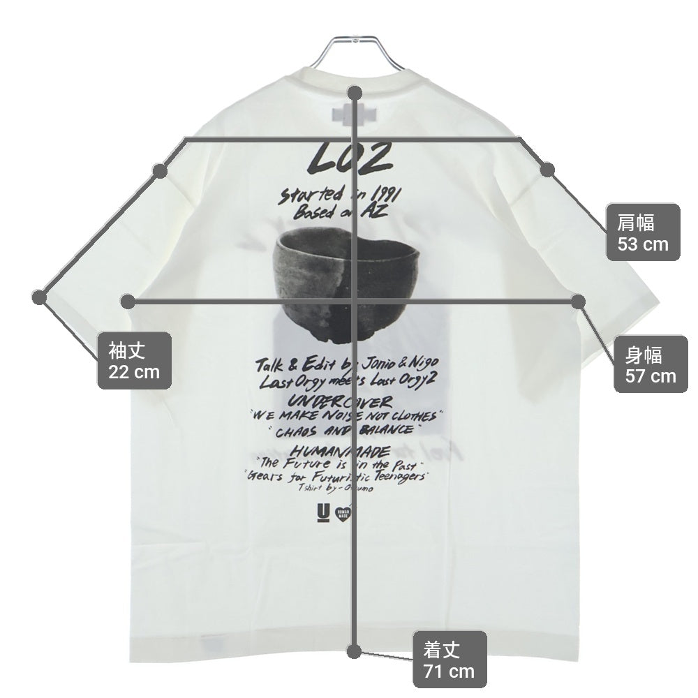 HUMAN MADE(ヒューマンメイド) 22AW ×UNDERCOVER LASTORGY2 アンダーカバー ラストロジー クルーネック半袖Tシャツ カットソー ホワイト UC2B9809