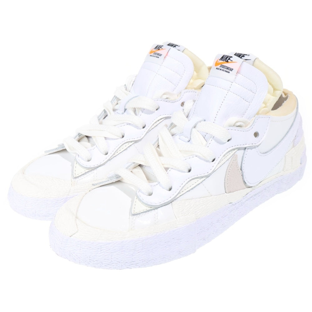 NIKE(ナイキ) ×sacai BLAZER LOW WHITE PATENT LEATHER サカイ ブレイザー パテント レザーローカットスニーカー ホワイト US9.5/27.5cm DM6443-100
