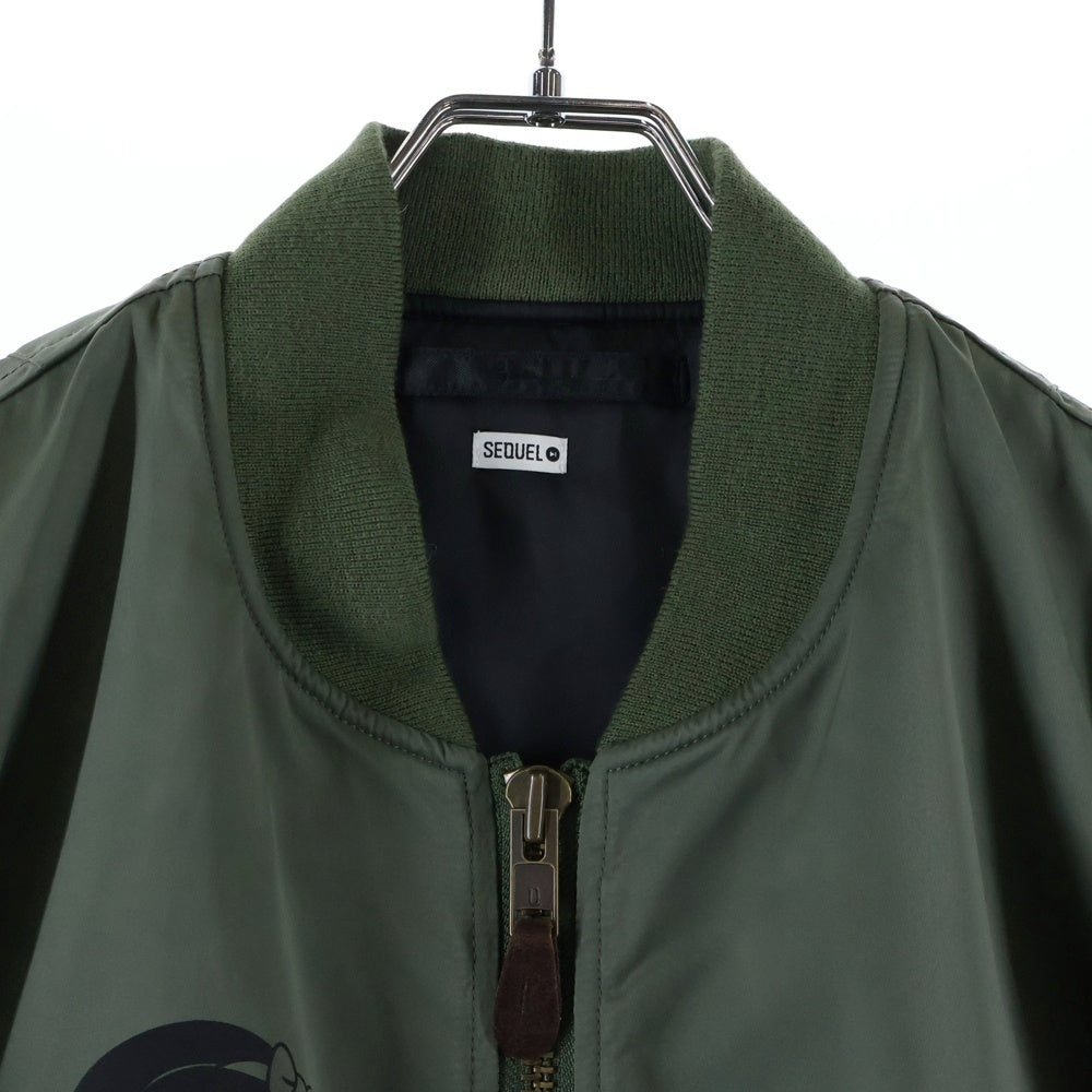 SEQUEL(シークエル) 24AW×DISNEY SNOW WHITE MA-1 ディズニー スノーホワイト ナイロン ジャケット カーキ SQ-24AW-SWJK-01