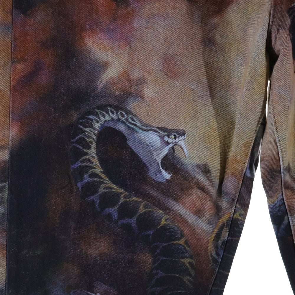 SUPREME(シュプリーム) 24AW Frank Frazetta Loose Fit Jean フランクフラゼッタ 総柄アートプリント ボタンフライ デニムパンツ マルチカラー