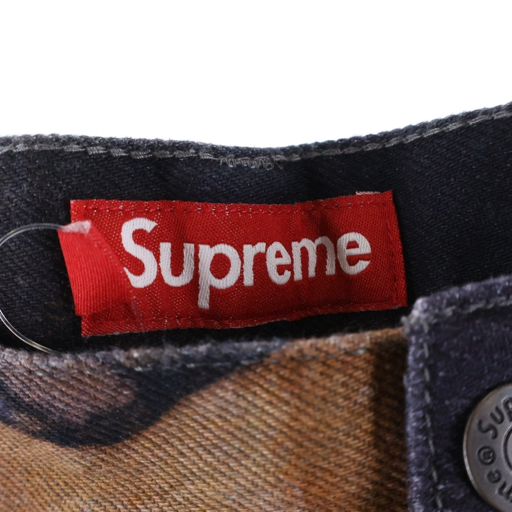 SUPREME(シュプリーム) 24AW Frank Frazetta Loose Fit Jean フランクフラゼッタ 総柄アートプリント ボタンフライ デニムパンツ マルチカラー