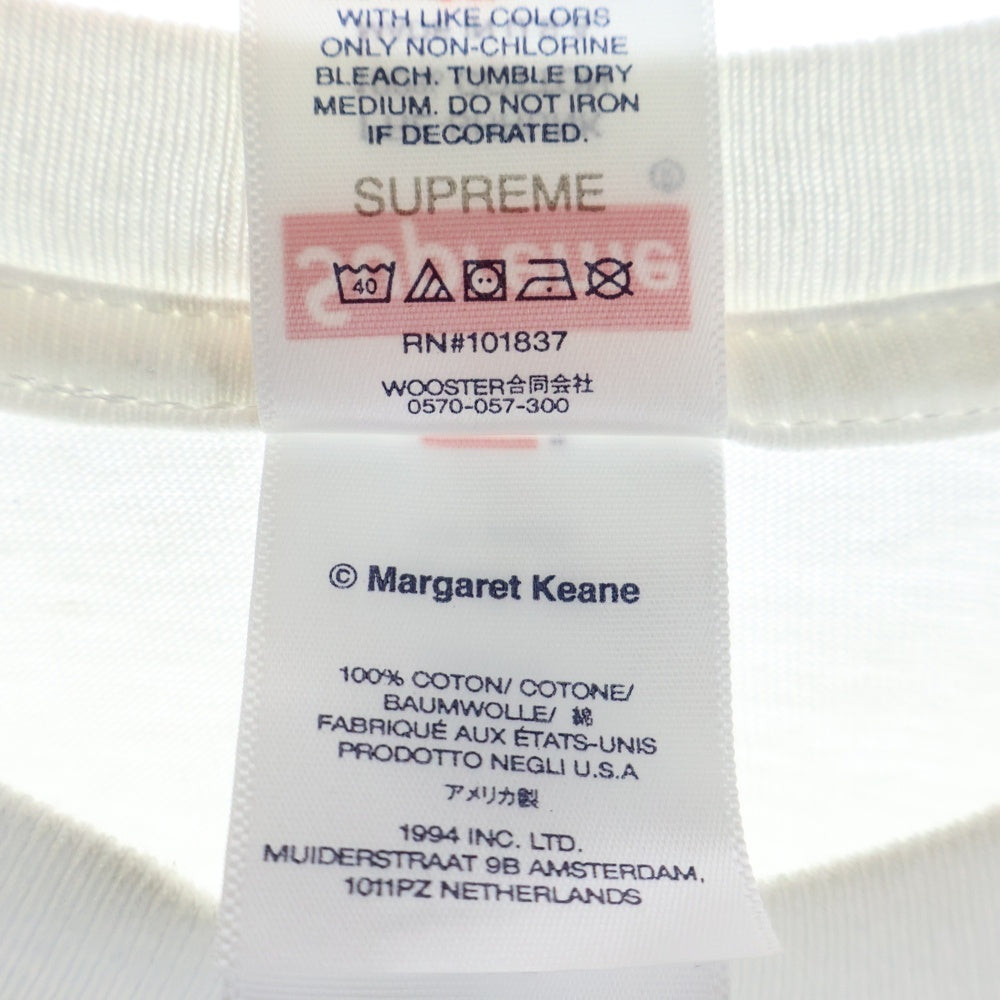 SUPREME(シュプリーム) 24SS ×Margaret Keane Teardrop Tee マーガレットキーン ティアドロップ プリント クルーネックTシャツ カットソー ホワイト