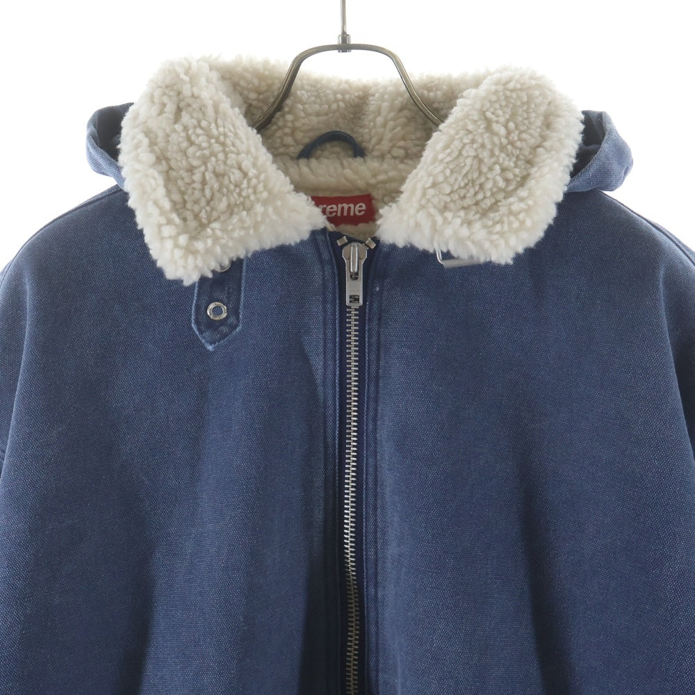 SUPREME(シュプリーム) 25AW Faux Shearling Lined Bomber Jacket ファー シアリング ラインド ボンバー フーデッド ムートンデニムジャケット インディゴ
