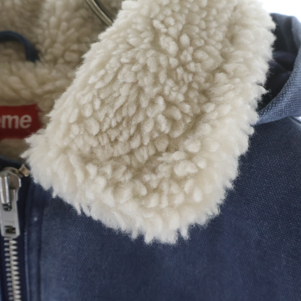 SUPREME(シュプリーム) 25AW Faux Shearling Lined Bomber Jacket ファー シアリング ラインド ボンバー フーデッド ムートンデニムジャケット インディゴ