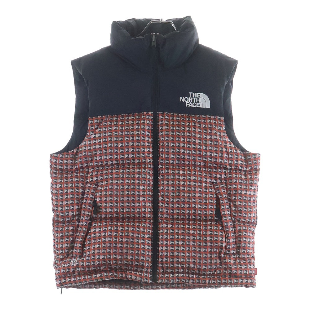 SUPREME(シュプリーム) 21SS ×THE NORTH FACE ノースフェイス ヌプシ ロゴエンブロイダリー スタッズプリントデザイン ジップアップ フーデッド ダウン ベスト NF0A5IQX