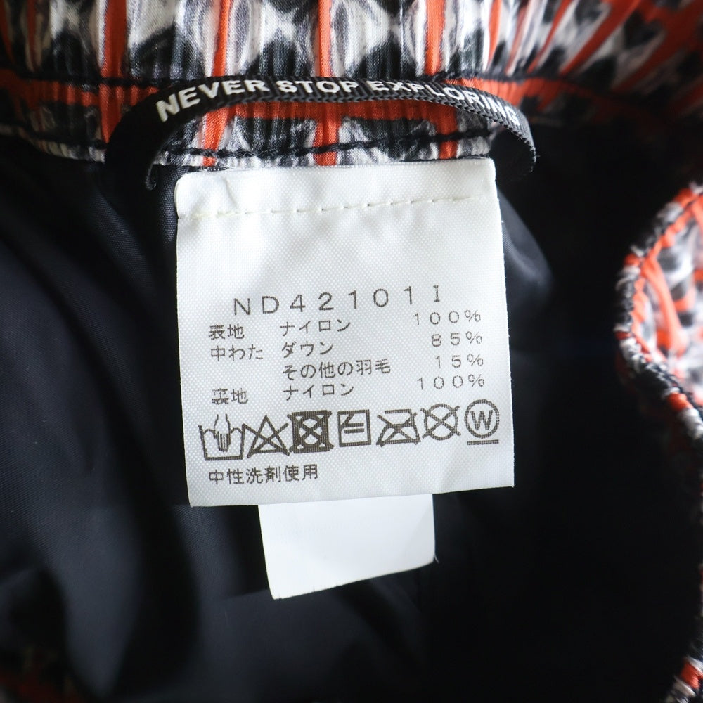 SUPREME(シュプリーム) 21SS ×THE NORTH FACE ノースフェイス ヌプシ ロゴパッチ ジップポケット スタッズプリントデザイン ナイロン パンツ レッド/ブラック ND42101I
