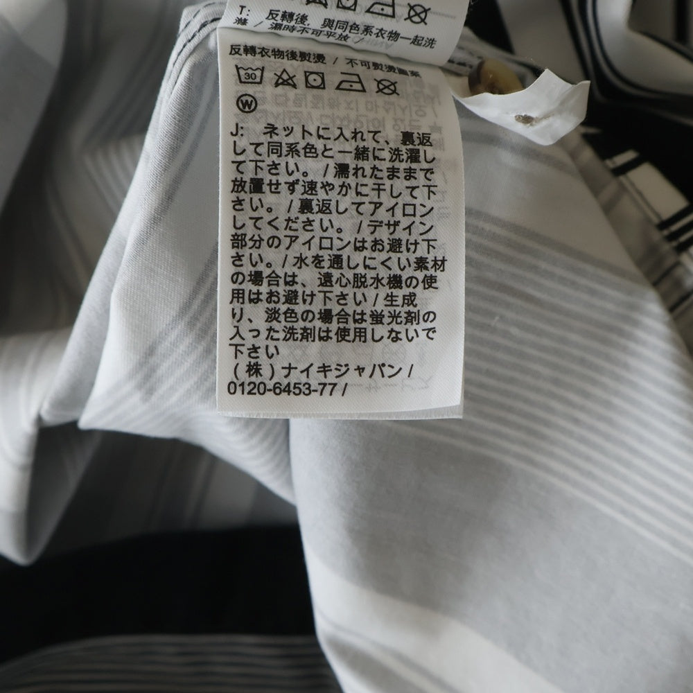 SUPREME(シュプリーム) 21SS ナイキ ロゴエンブロイダリー デニム切り替え レギュラーカラー コットン ツイル ストライプ 長袖シャツ ブラック/ホワイト DB0499-010