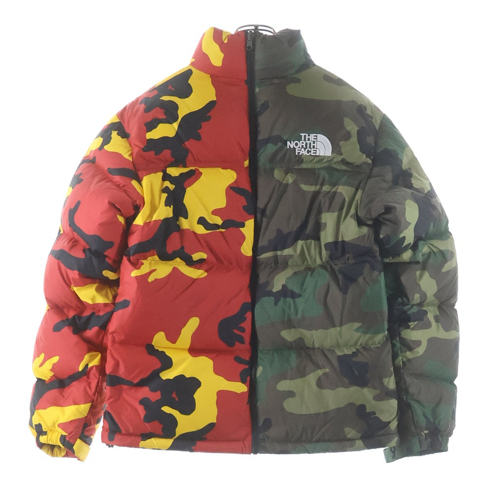 SUPREME(シュプリーム) 24SS ×THE NORTH FACE ノースフェイス ヌプシ スプリット ロゴエンブロイダリー カモ柄 切り替えデザイン ジップアップ ナイロン ダウンジャケット NF0A875F