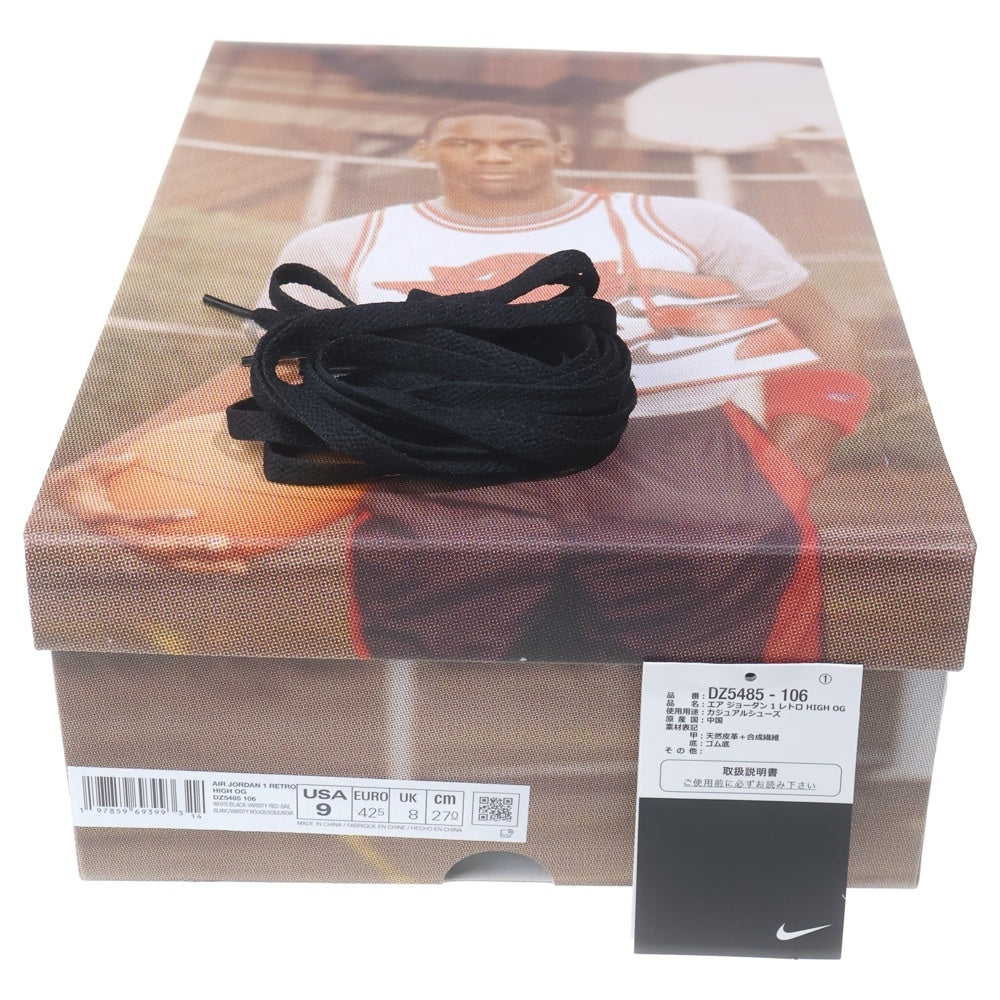 NIKE(ナイキ) AIR JORDAN 1 RETRO HIGH OG BLACK TOE REIMAGINED エアジョーダン ブラックトゥ つま黒 リイマジンド ハイカットスニーカー US9/27cm DZ5485-106