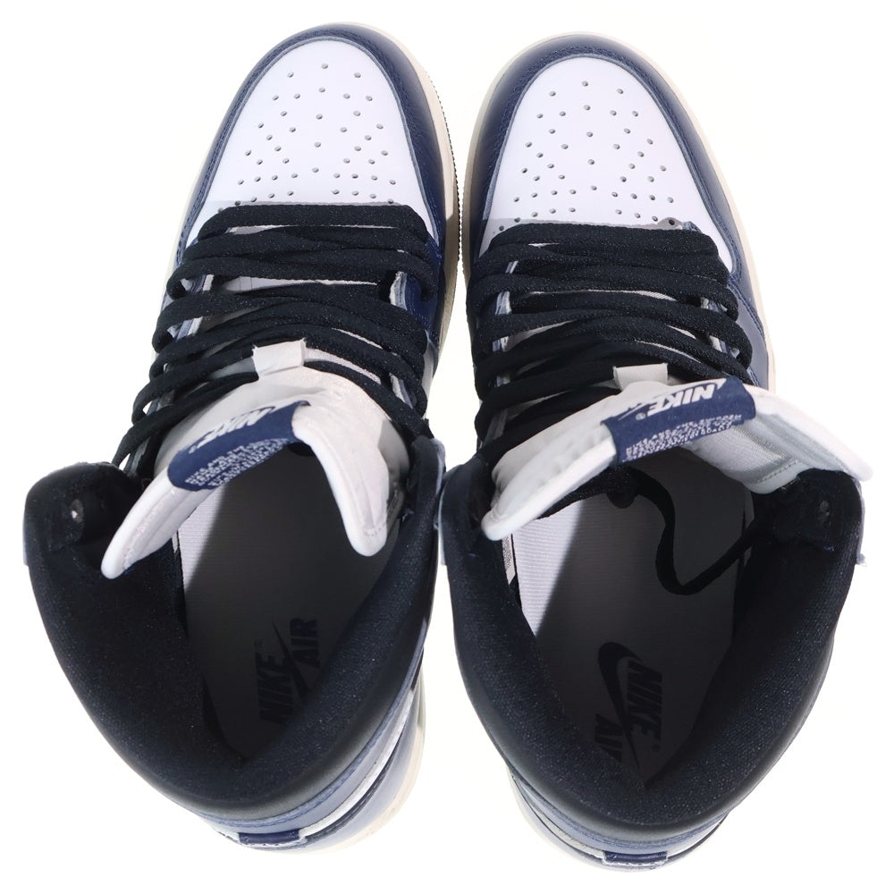 NIKE(ナイキ) AIR JORDAN 1 RETRO HIGH OG MIDNIGHT NAVY エアジョーダン レトロ ミッドナイト ハイカットスニーカー ネイビー/ホワイト US9/27cm DZ5485-401