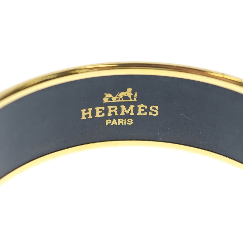 HERMES(エルメス) エマイユGM 馬車柄 バングル レッド/ゴールド レディース