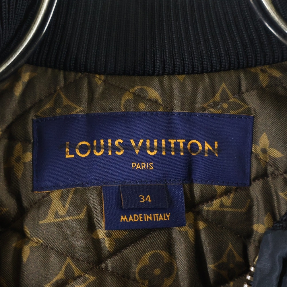 LOUIS VUITTON(ルイヴィトン) 22SS モノグラム ビショップスリーブ ボマージャケット シルク混 ショート丈ブルゾン ブラック レディース RM221B FLX FMOW75