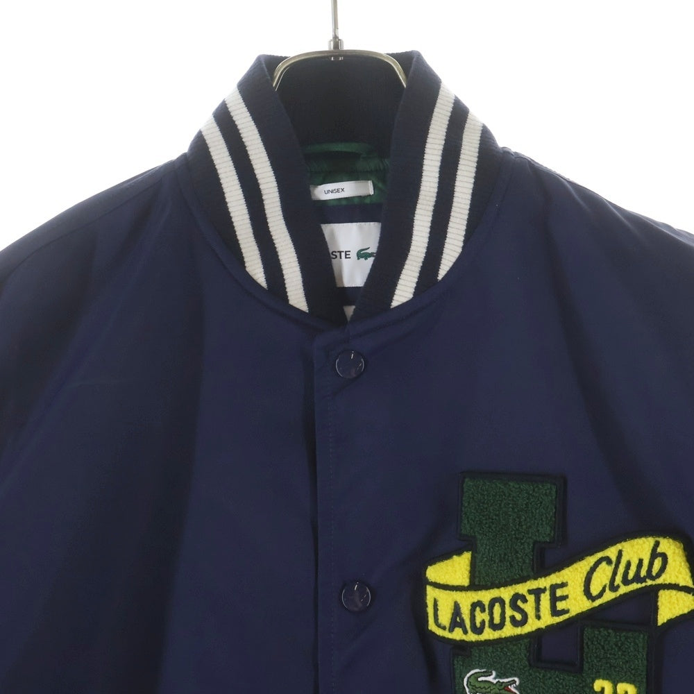 LACOSTE(ラコステ) サテンナイロン ロゴパイルパッチ バーシティジャケット ブルゾン ネイビー BH0112