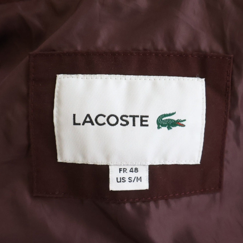 LACOSTE(ラコステ) ヴィンテージツイル スタンドカラー ジップアップジャケット ブルゾン バーガンディ BH016J