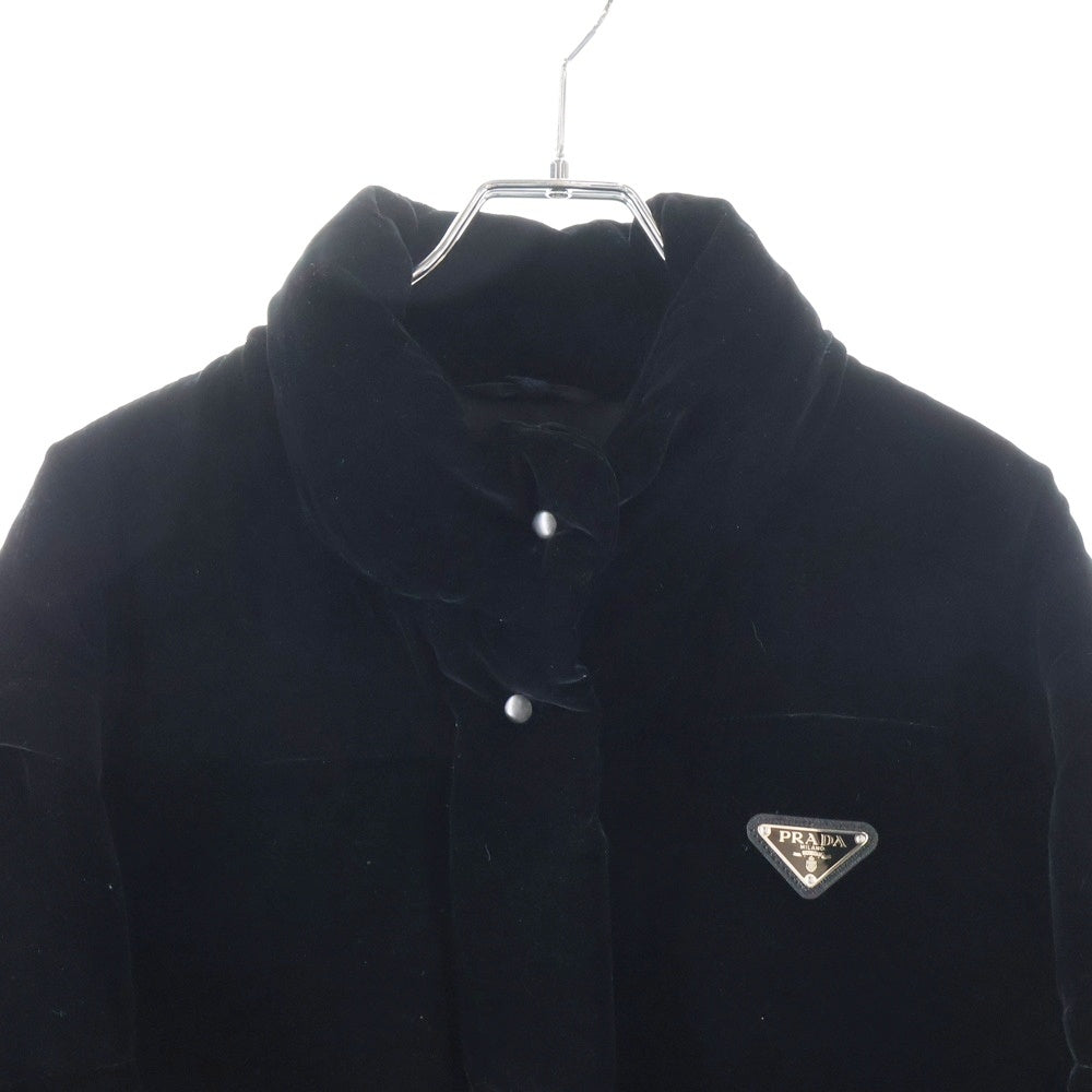 PRADA(プラダ) CONVERTIBLE VELVET トライアングルプレート コンバーチブル ベルベット ダウンジャケット ブラック 29X805 S222 1XJX