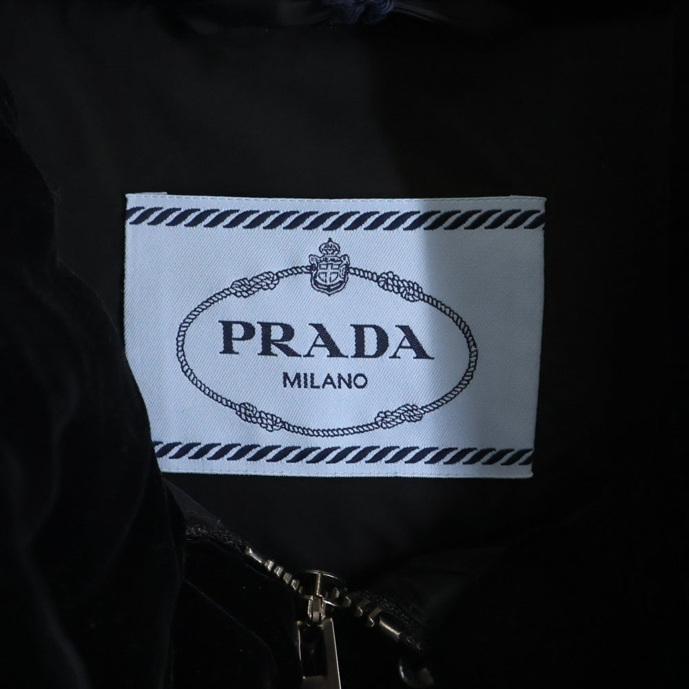 PRADA(プラダ) CONVERTIBLE VELVET トライアングルプレート コンバーチブル ベルベット ダウンジャケット ブラック 29X805 S222 1XJX