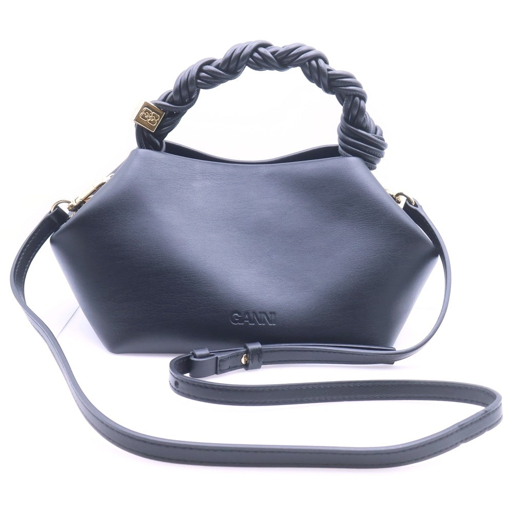 GANNI(ガニー) BOU BAG SMALL ボー レザー 2WAY ハンド ショルダーバッグ ブラック A5241 5894 レディース