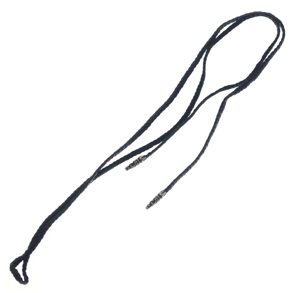 CHROME HEARTS(クロムハーツ) LEATHER BRAID スクロールレザーブレード シルバーネックレス ブラック/シルバー