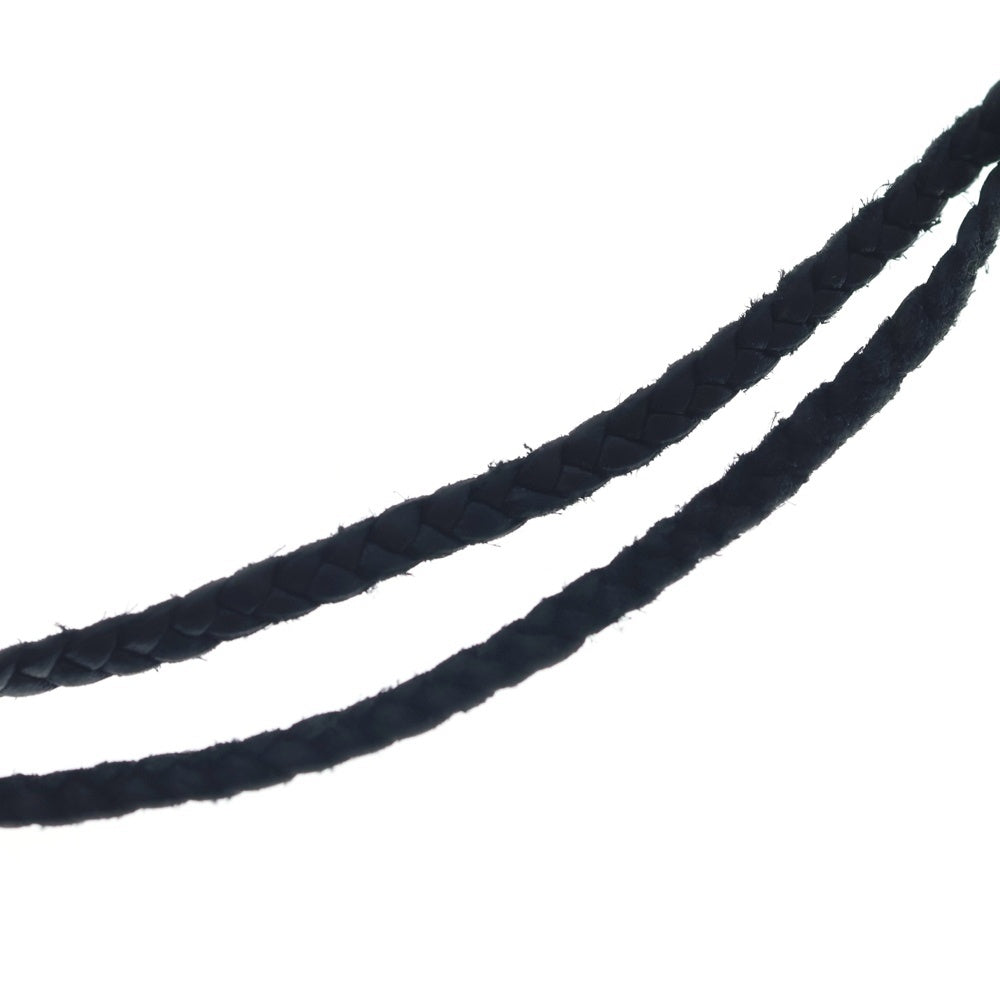 CHROME HEARTS(クロムハーツ) LEATHER BRAID スクロールレザーブレード シルバーネックレス ブラック/シルバー
