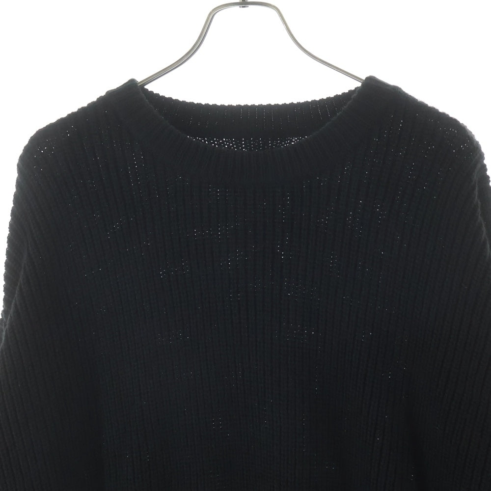 NEIGHBORHOOD(ネイバーフッド) 21AW FLAT / AW-KNIT LS アクリル フラットクルーネックニットセーター ブラック 212FUNH-KNM01