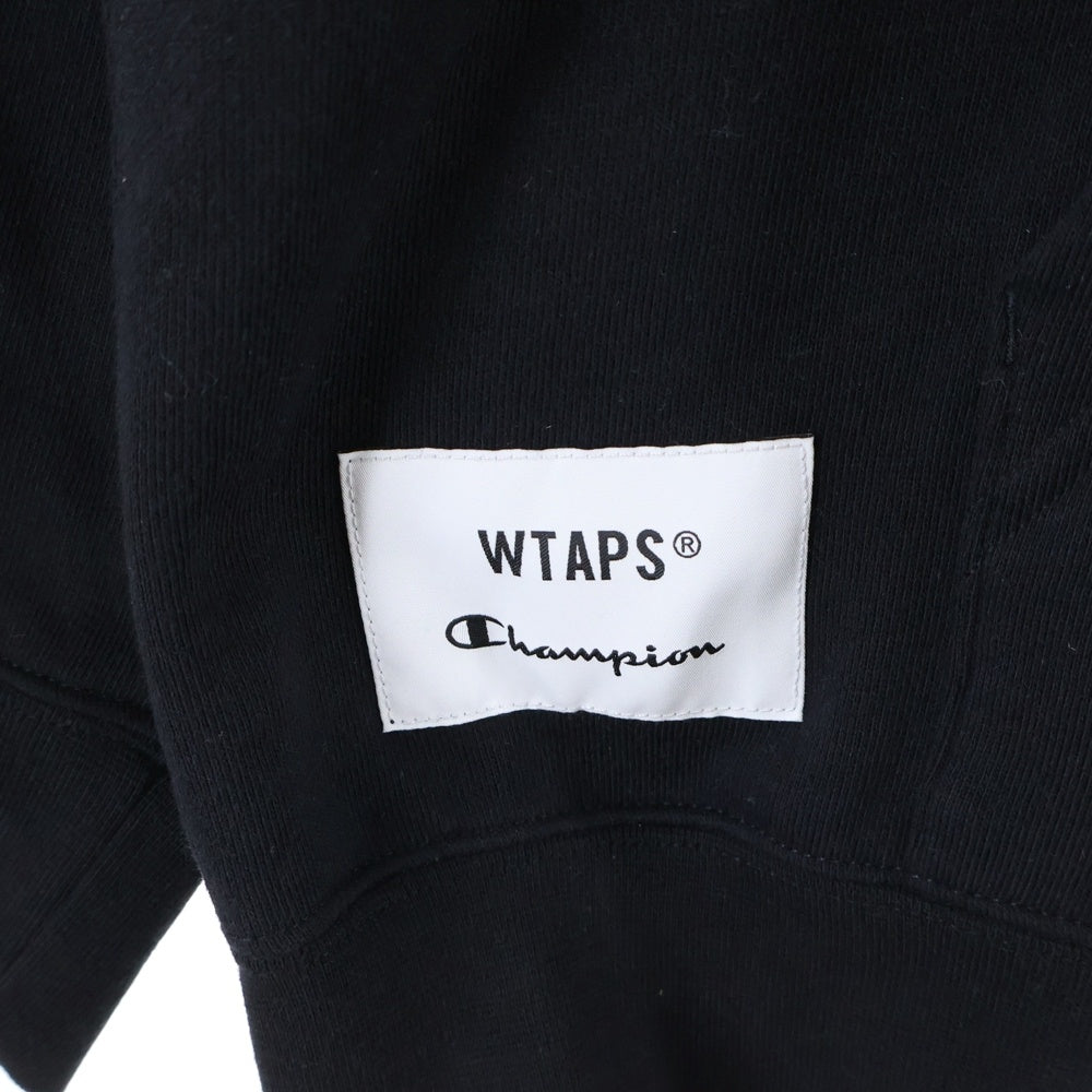 SUPREME(シュプリーム) 24AW ×Champion Academy Hooded CTPL チャンピオン カレッジロゴプリント プルオーバースウェットパーカー フーディー ブラック 242HBCHD-CSM04S/C8-B114