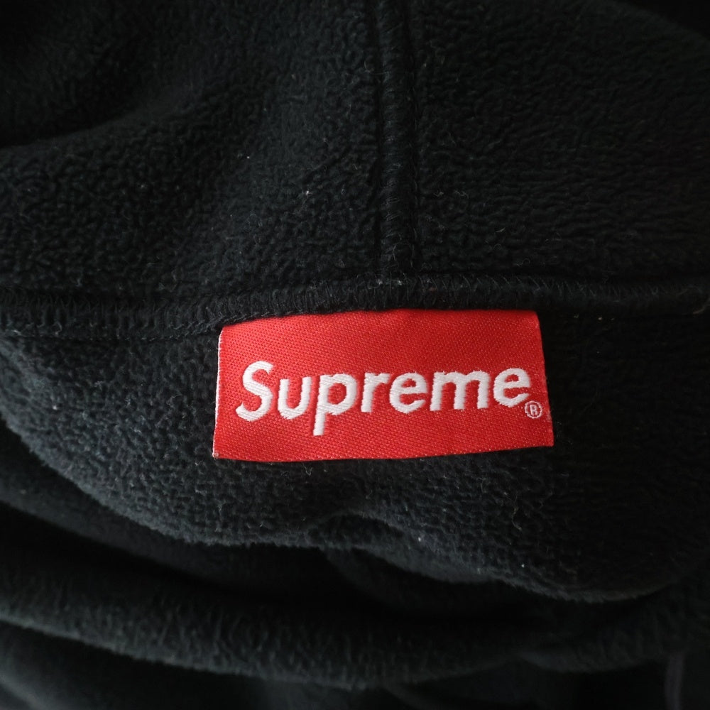 SUPREME(シュプリーム) 17AW Polartec Hooded Sweatshirt ポーラテック スモールボックスロゴ フリースプルオーバースウェットパーカー フーディー ブラック