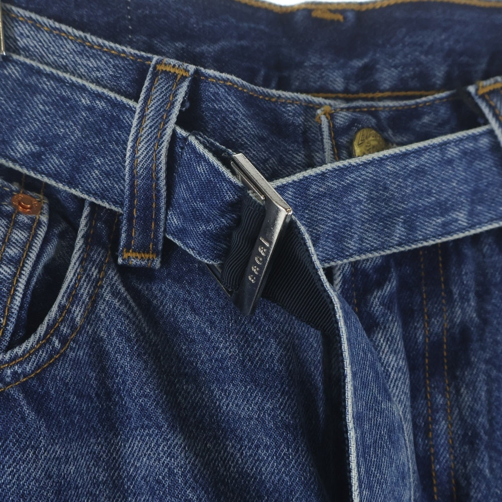 Sacai(サカイ) 25SS ×LEVI'S 5ポケット ジップフライ バギーデニムパンツ インディゴ 25-0962S