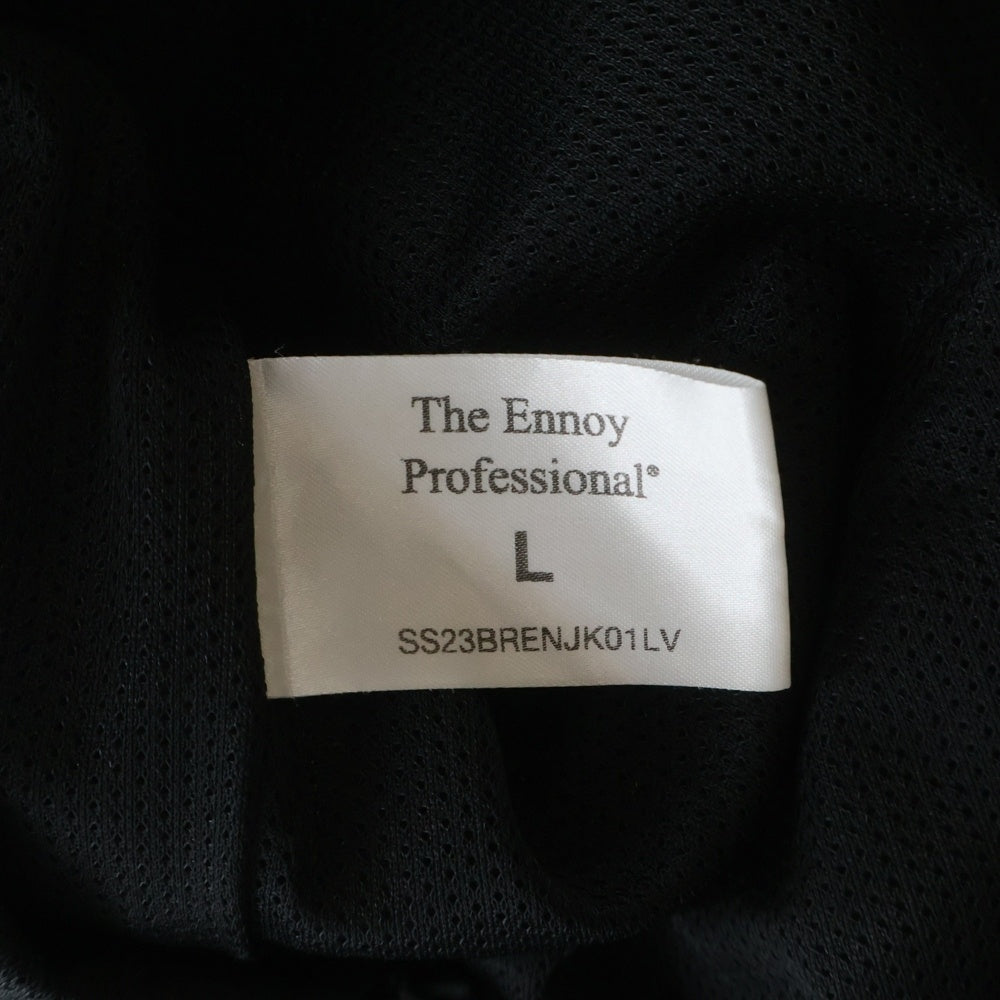 The Ennoy Professional(エンノイプロフェッショナル) 23SS エンブロイダリーロゴ ジップアップ ナイロンジャケット ブラック SS23BRENJK01LV