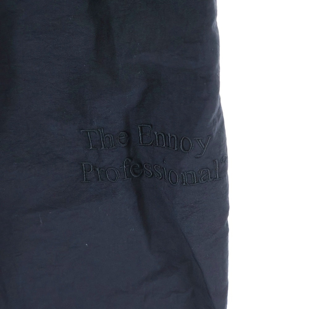 The Ennoy Professional(エンノイプロフェッショナル) 23SS エンブロイダリーロゴ ウエストゴム ドローコード ナイロンパンツ ブラック SS23BRENPT01LV