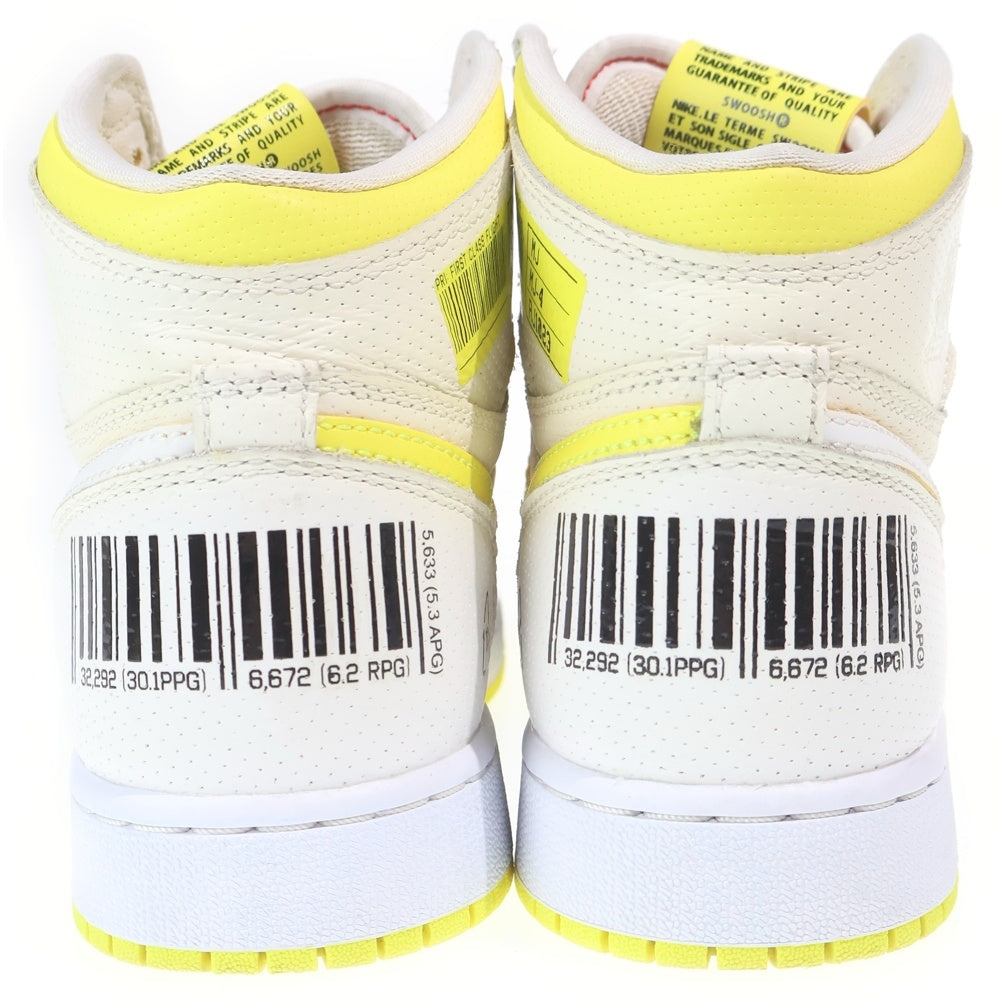NIKE(ナイキ) GS AIR JORDAN 1 HIGH First Class Flight エアジョーダン 1 ハイカットスニーカー レディース ホワイト/イエロー US4.5Y/23.5cm 575441-170