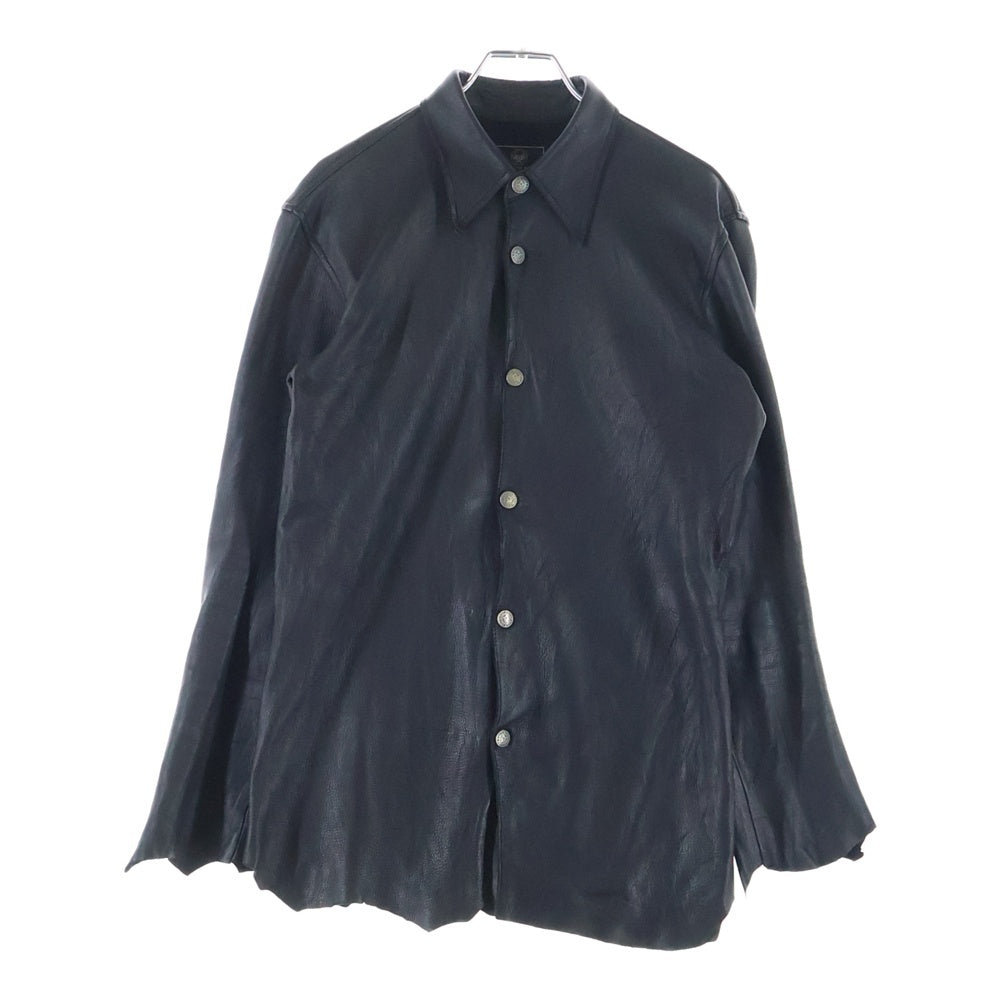 BACK BONE(バックボーン) 08SS TYPE A-1 DEER SKIN SHIRT ディアスキン 長袖レザーシャツ ブラック BB08SS-LS01