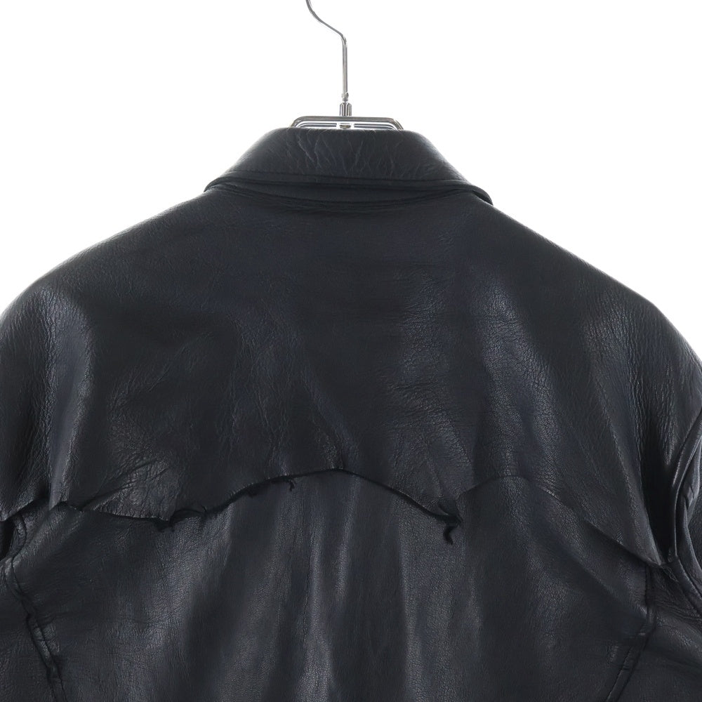 BACK BONE(バックボーン) 08SS TYPE A-1 DEER SKIN SHIRT ディアスキン 長袖レザーシャツ ブラック BB08SS-LS01