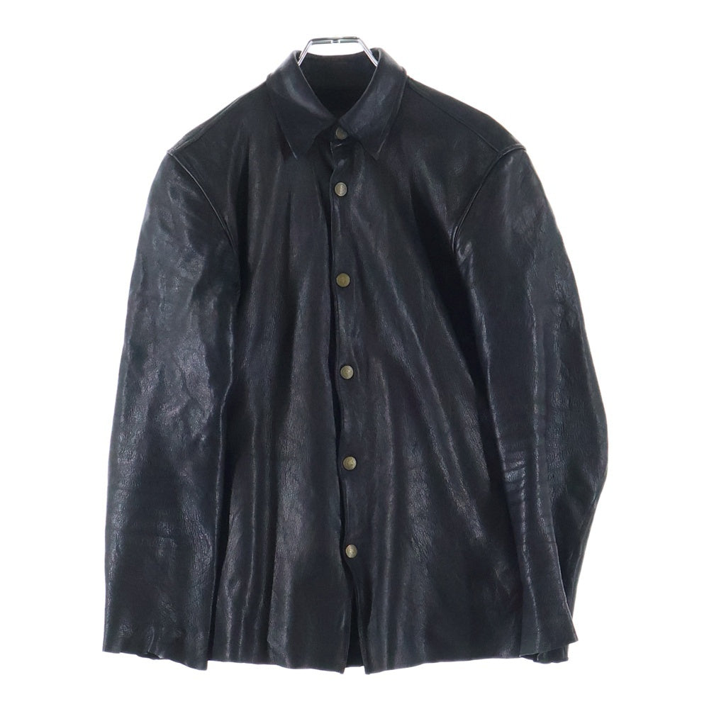 BACK BONE(バックボーン) 10SS DEER SKIN SHIRT ディアスキン 長袖レザーシャツ ブラック BB10SS-LS20B